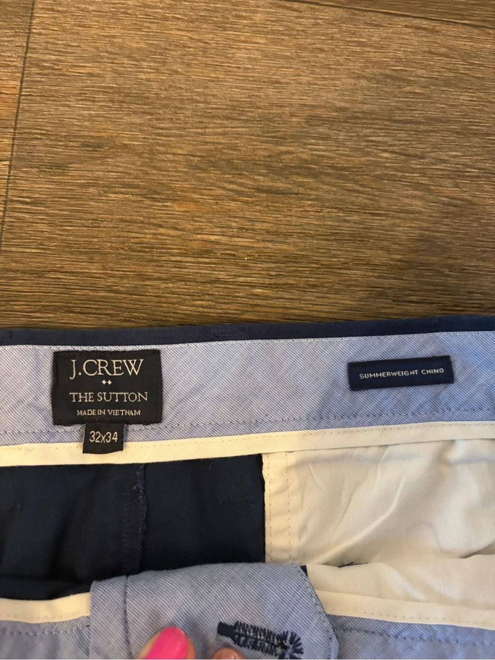 J.Crew The Sutton Men’s Navy Blue Cotton Twill Straight Leg Chino Pants 32x34